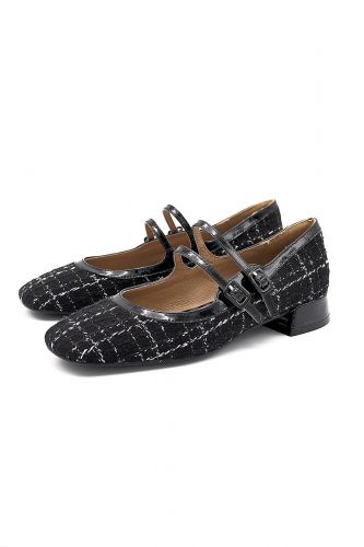 Bibilou Ballerines Noir femmes (double fines brides tweed noir - 659 tweed noir) - Marine | Much more than shoes