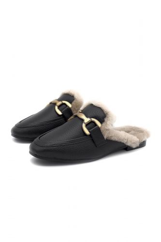 Moccasin en cuir noir BIBILOU | Marine