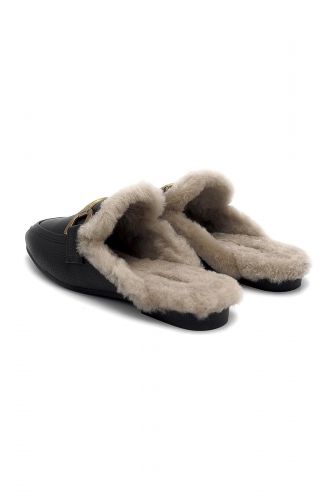 Moccasin en cuir noir BIBILOU | Marine