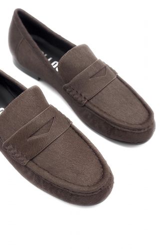 Mocassins à poils marron BIBILOU | Marine