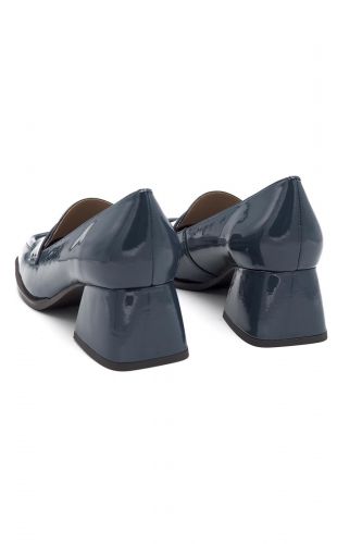 Bibilou mocassin Bleu femmes (Moc demi talon - 579 vernis bleu 