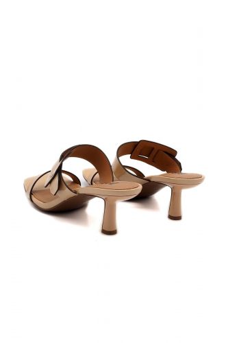 Mules deux brides beiges BIBILOU | Marine