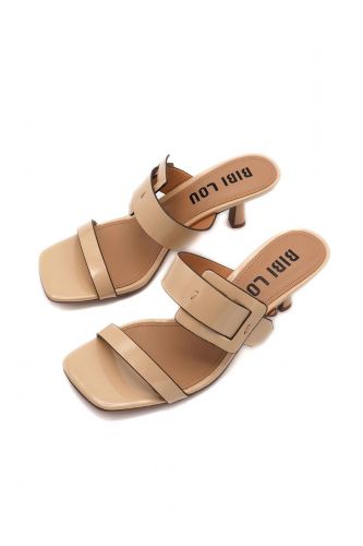 Mules deux brides beiges BIBILOU | Marine