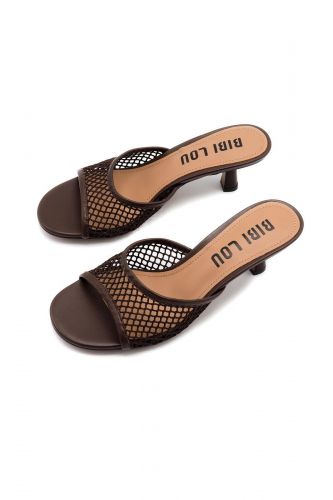 Bibilou mule Brun femmes (Mule chic marron 1 brides ½ talon - 501 mule ½T marron) - Marine | Much more than shoes
