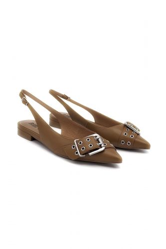 Bibilou slingback Naturel femmes (Pointue slingback cuir naturel - 520 slingback cuir naturel) - Marine | Much more than shoes