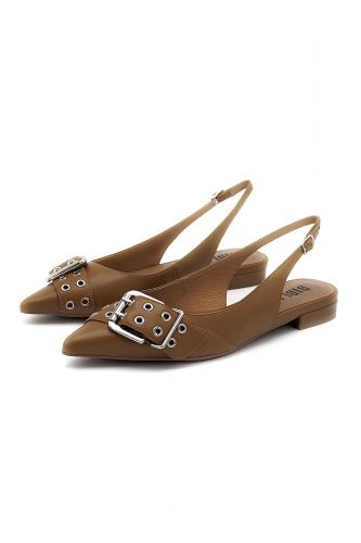 Bibilou slingback Naturel femmes (Pointue slingback cuir naturel - 520 slingback cuir naturel) - Marine | Much more than shoes