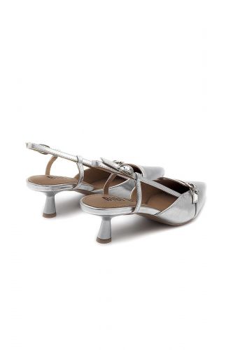 Bibilou slingback Argent femmes (Pointue slingback talon argenté - 677 slingback argenté) - Marine | Much more than shoes