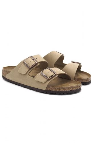 Mule en cuir gras taupe BIRKENSTOCK | Marine