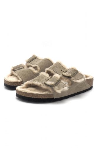 Birkenstock mule Beige unisex (2 boucles fourrée beige - ARIZONA beige fourrée) - Marine | Much more than shoes