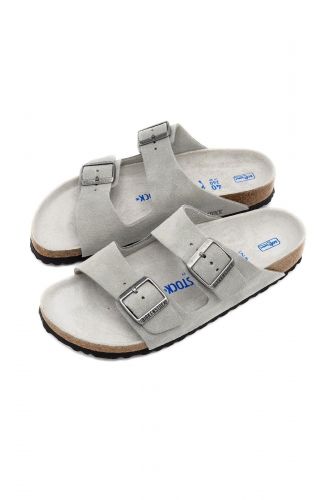 Mules à deux boucles gris claire BIRKENSTOCK | Marine
