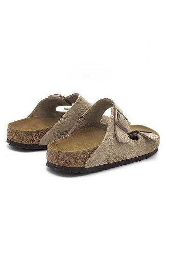 Birkenstock mule Taupe unisex (2 boucles nubuck souple - ARIZONA 2 B taupe souple) - Marine | Much more than shoes