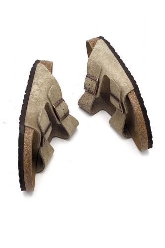 Birkenstock mule Taupe unisex (2 boucles nubuck souple - ARIZONA 2 B taupe souple) - Marine | Much more than shoes