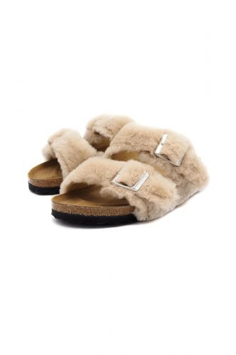 Mule 2 boucles shearling écru BIRKENSTOCK | Marine