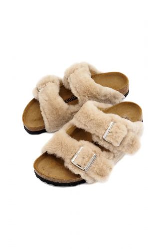 Mule 2 boucles shearling écru BIRKENSTOCK | Marine