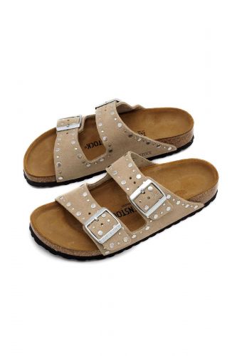Sandale 2 boucles avec rivets taupe BIRKENSTOCK | Marine