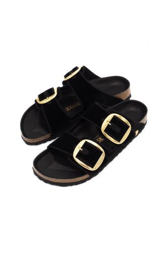 Mules 2 boucles velours noir BIRKENSTOCK | Marine