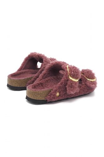 Birkenstock mule Bordeau femmes (Boucles maxi fourrée fraise - ARIZONA nub. berry) - Marine | Much more than shoes