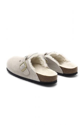 Birkenstock sabot Ecru unisex (Sabot antique white fourré clair - BOSTON écru (blanc)fourrée) - Marine | Much more than shoes