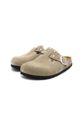 Sabot beige avec rivets argentés BIRKENSTOCK | Marine