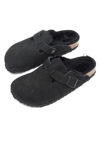 Birkenstock sabot Noir unisex (Sabot fourré  - BOSTON noire fourrée) - Marine | Much more than shoes