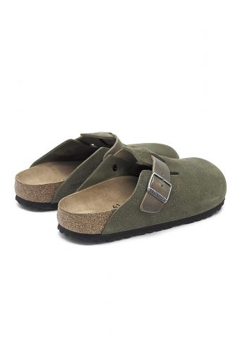 Birkenstock sabot Kaki unisex (Sabot kaki boucle cuir naturel - BOSTON kaki) - Marine | Much more than shoes