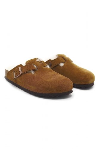 Birkenstock sabot Naturel unisex (Sabot naturel fourré clair - BOSTON naturel fourrée) - Marine | Much more than shoes