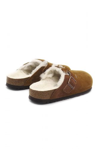 Birkenstock sabot Naturel unisex (Sabot naturel fourré clair - BOSTON naturel fourrée) - Marine | Much more than shoes