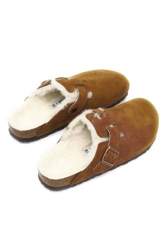 Birkenstock sabot Naturel unisex (Sabot naturel fourré clair - BOSTON naturel fourrée) - Marine | Much more than shoes