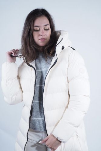 Blonde n°8 manteau Ecru femmes (Blond8 longue capuche - SUSE off white) - Marine | Much more than shoes