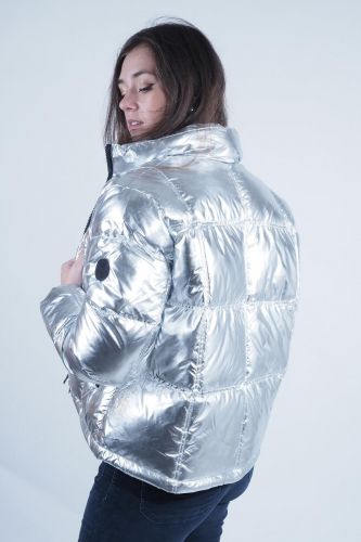 Blonde n°8 manteau Argent femmes (Como doudoune courte - VIESO doudoune silver) - Marine | Much more than shoes