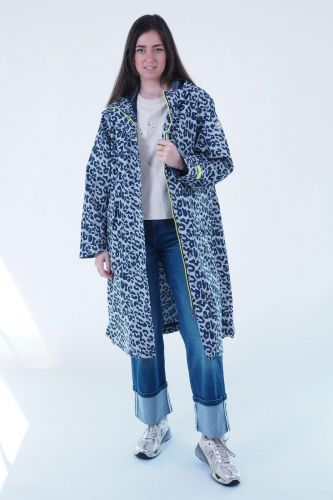 Parka léopard bleu BLONDE N°8 | Marine