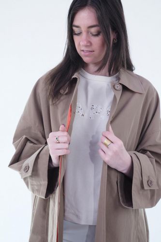 Veste longue camel BLONDE N°8 | Marine