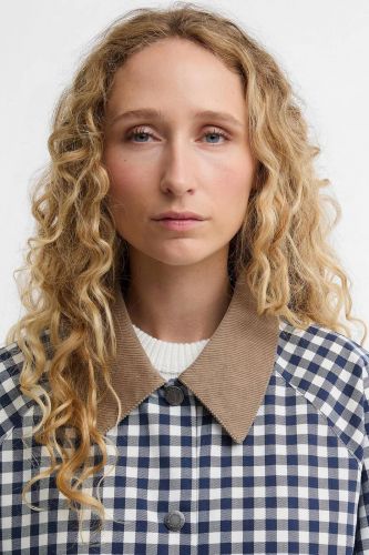 Veste bomber vichy à col en velours côtelé BARBOUR | Marine