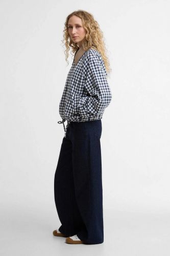 Veste bomber vichy à col en velours côtelé BARBOUR | Marine