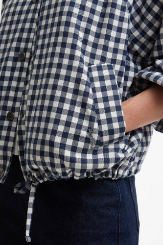 Veste bomber vichy à col en velours côtelé BARBOUR | Marine