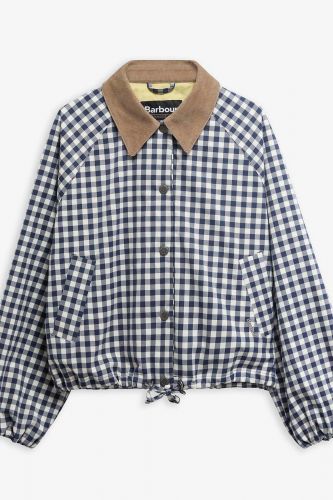 Veste bomber vichy à col en velours côtelé BARBOUR | Marine