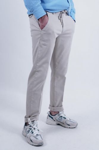 Briglia pantalon Beige hommes (chino ceinture zippé + côtés élastique - BG41 beige chiaro) - Marine | Much more than shoes
