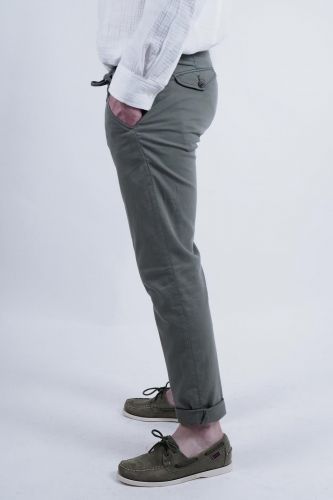 Briglia pantalon Kaki hommes (chino ceinture zippé + côtés élastique - BG41 vert sauge) - Marine | Much more than shoes