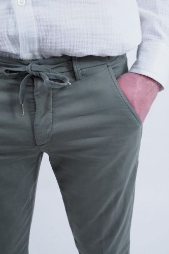 Briglia pantalon Kaki hommes (chino ceinture zippé + côtés élastique - BG41 vert sauge) - Marine | Much more than shoes