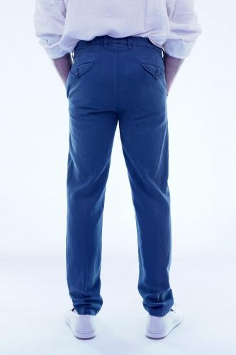 Briglia pantalon Bleu hommes (chino slim ceinture zippé + côtés élasti - BG41 navy 11) - Marine | Much more than shoes