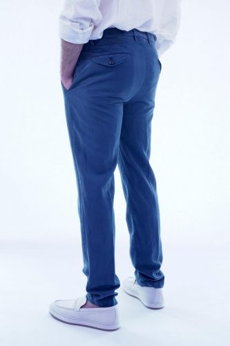 Briglia pantalon Bleu hommes (chino slim ceinture zippé + côtés élasti - BG41 navy 11) - Marine | Much more than shoes
