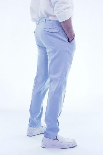 Briglia pantalon Jeans hommes (chino slim ceinture zippé + côtés élasti - BG41 bleu délavé 91) - Marine | Much more than shoes