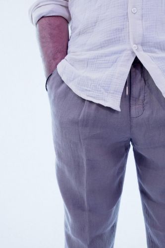 Briglia pantalon Kaki hommes (chino slim ceinture zippé + côtés élasti - BG41 sauge clair 42) - Marine | Much more than shoes