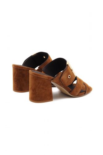 Bruno Premi mule Naturel femmes (2 brides cognac talon moyen large - 4601 mule cognac) - Marine | Much more than shoes