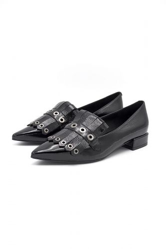 Bruno Premi Ballerines Noir femmes (ballerine pointu franges - BI0104) - Marine | Much more than shoes