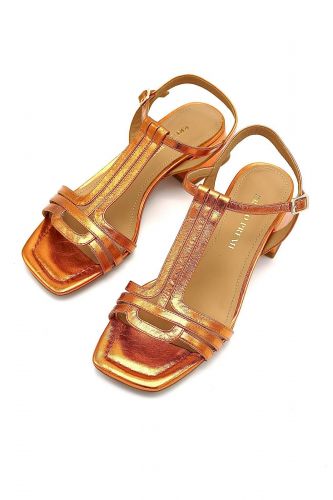 Sandales en cuir orange métalisé BRUNO PREMI | Marine