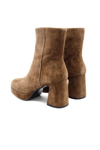 Boots à talon motif croco camel BRUNO PREMI | MARINE Auvelais