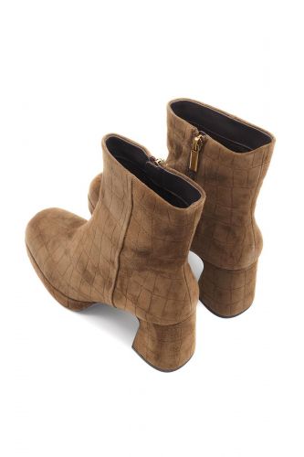 Boots à talon motif croco camel BRUNO PREMI | MARINE Auvelais