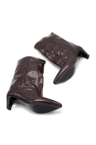 Boots kitten heel cuir vernis bordeaux BRUNO PREMI | MARINE Auvelais