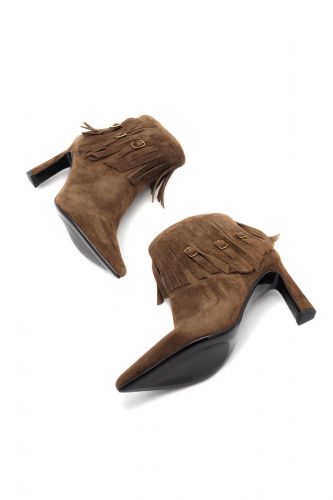 Boots talons hauts et franges camel BRUNO PREMI | MARINE Auvelais